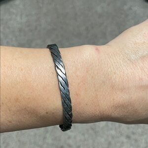 925 Sterling Silver Braided cuff Bracelet